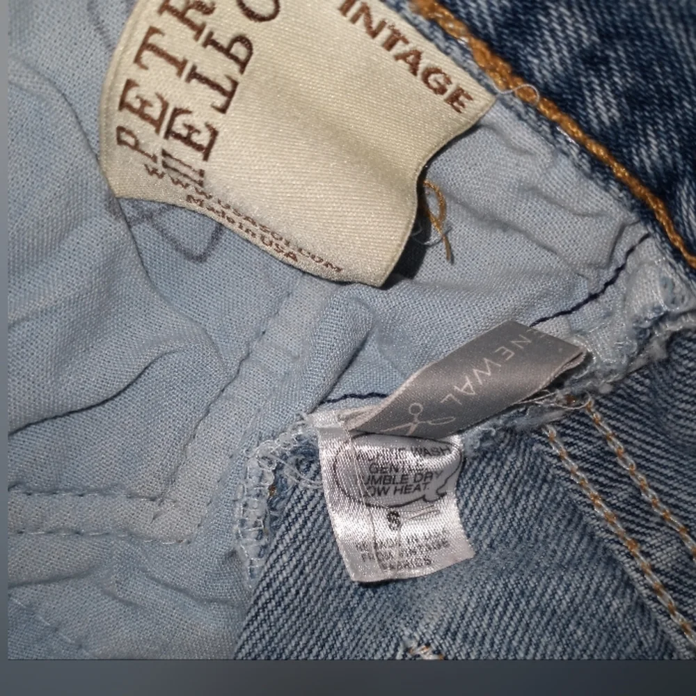 Levi's upcycled raw hem distressed jean shorts
